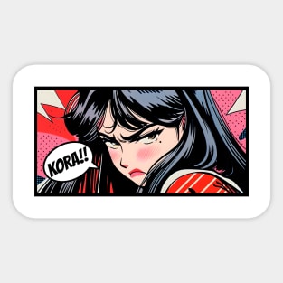 Kora! Strong Anime Girl Manga Panel Sticker